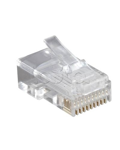 Разъем RJ-50(10P10C), универсальный (для одножильного и многожильного кабеля), для круглого кабеля, напыление 6µ/ 6 микродюймов (10шт) Hyperline PLUG-10P10C-U-06 в Северске Коннекторы и разъемы Pintop.ru