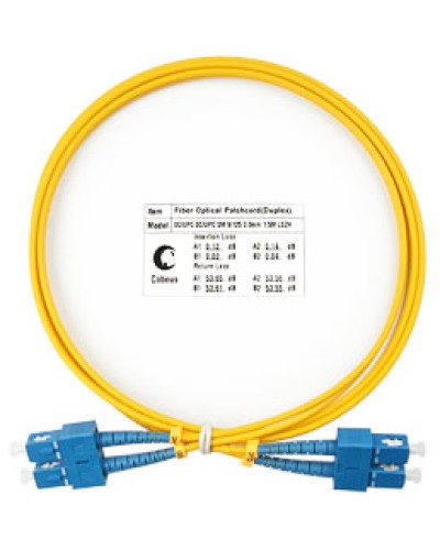 Патч-корд волоконно-оптический SM 9/125 duplex SC/SC LSZH (1,5 м) Cabeus FOP(d)-9-SC-SC-1,5M в Северске Патч-корды оптические Pintop.ru