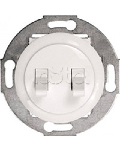 Экопласт Выключатель 2-рычажковый (схема 5) 10 A, 250 B (белый) Vintage в Северске Розетки компьютерные и телефонные Pintop.ru