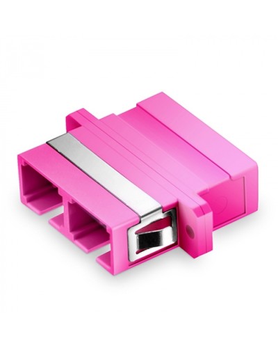 Оптический адаптер OM4, дуплекс SC, с фланцами, пурпурный Eurolan (36A-40-2S-02MG) в Северске Проходные адаптеры и розетки оптические Pintop.ru