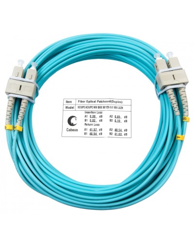 Шнур оптический duplex SC-SC 50/125 mm OM3 25м LSZH Cabeus FOP-50-SC-SC-25m в Северске Патч-корды и пигтейлы Pintop.ru