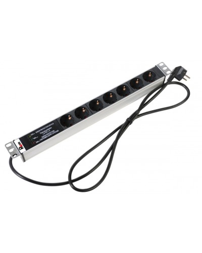 Блок розеток 1U, 7 розеток Schuko Rem R-16-7S-FI-440-3 в Северске Блоки розеток Pintop.ru