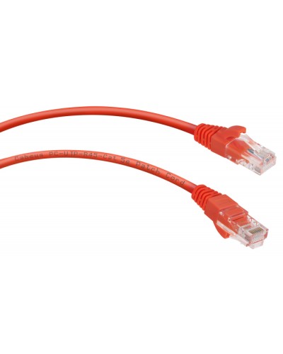 Патч-корд UTP, категория 5e, 0.5 м, неэкранированный, красный Cabeus PC-UTP-RJ45-Cat.5e-0.5m-RD в Северске Патчкорды (медные) Pintop.ru
