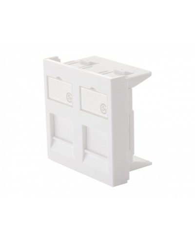 Адаптер 45 × 45 мм для 2 модулей Keystone, белый Eurolan (16H-45-03WT) в Северске Модули Keystone Pintop.ru