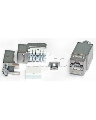 Вставка Keystone Jack RJ-45(8P8C), категория 6A, экранированная, 110 IDC, заделка с помощью NE-TOOL, белая Hyperline KJNE-8P8C-C6A-90-SH-F-WH в Северске Модули Keystone Pintop.ru