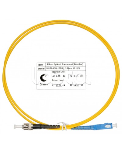 Патч-корд волоконно-оптический SM 9/125 simplex SC-ST LSZH (1,5 м) Cabeus FOP(s)-9-SC-ST-1,5m в Северске Патч-корды оптические Pintop.ru