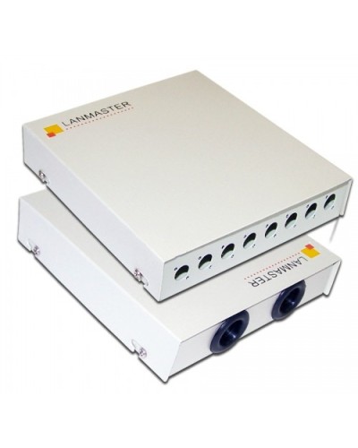 Кросс оптический настенный, металлический, на 8 ST адаптеров LANMASTER LAN-FOBM-WM-8ST в Северске Кросс оптический Pintop.ru