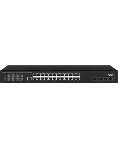Управляемый L3 PoE коммутатор на 24xGE RJ-45 c PoE + 4х10G SFP+ порта NST NS-SW-24G4G10-PL в Северске Коммутаторы Pintop.ru