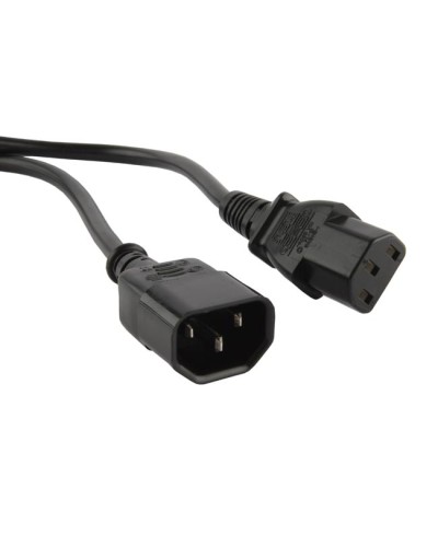 Кабель питания с заземлением Hyperline PWC-IEC13-IEC14-1.8-BK в Северске Патч-корды и пигтейлы Pintop.ru