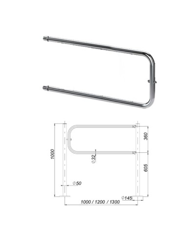 Створка ограждения поворотная 1300 мм Oxgard ВЗР 1996.09.03-02 в Северске Ограждения Pintop.ru