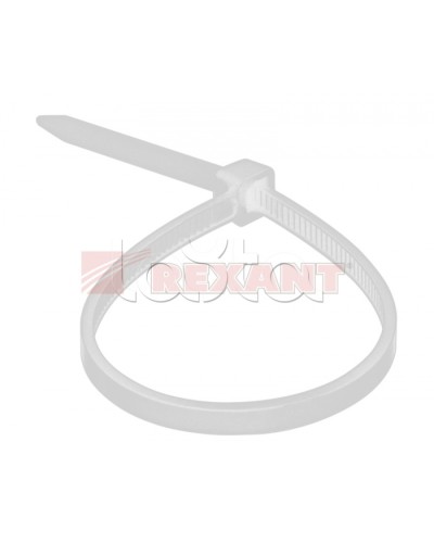 Хомут-стяжка нейлоновый 2.5х120 мм белый (100шт/уп) REXANT 07-0120 в Северске Стяжки-хомуты Pintop.ru