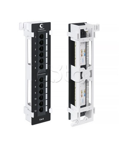 Патч-панель настенная, 12 портов RJ-45 Cabeus (PL-12-CAT.6-WL-DUAL IDC) в Северске Патч панель Pintop.ru