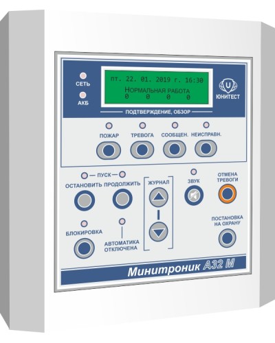 Прибор адресный приемно-контрольный приемно-контрольный охранно-пожарный и управления Юнитест Минитроник А32М (ППКОПУ 03041-1-2) в Северске Адресная система пожарной сигнализации Юнитест Pintop.ru