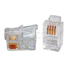 Разъем телефонный Hyperline PLUG-6P4C-P-C2