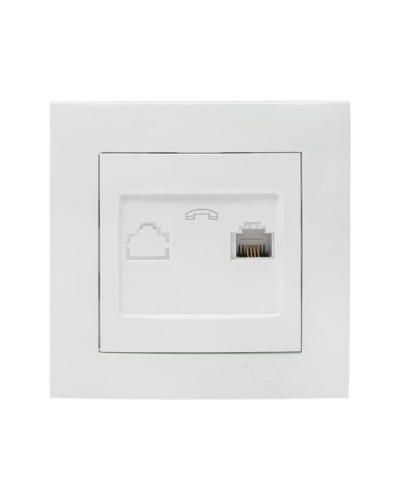 Валенсия розетка телефонная RG-11 1-местная белая EKF PROxima (EWT01-034-10) в Северске Розетки компьютерные и телефонные Pintop.ru