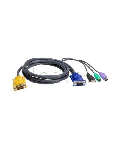КВМ-кабель с интерфейсами PS/2, USB, VGA (1.8м) ATEN 2L-5302UP в Северске Видеоусилители, Модуляторы, Делители Pintop.ru