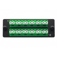 Комплект планка Q-SLOT с 12 адаптерами дуплекс LC OS2, монтажные шнуры, КДЗС Eurolan 38M-S2-2L-12BL