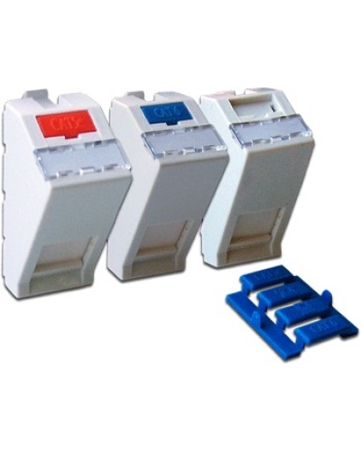 Вставка 22.5х45 на 1 кейстоун, угловая, со шторкой, маркировкой, иконками, белая LANMASTER LAN-SIP-22A-WH в Северске Коммутационные изделия Pintop.ru