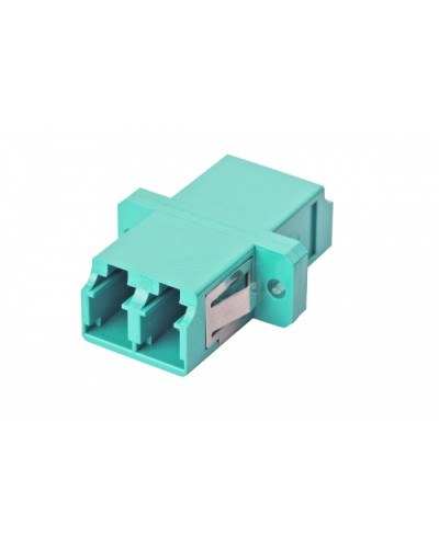 Оптический адаптер OM3, дуплекс LC, с фланцами, бирюзовый Eurolan (36A-30-2L-02AQ) в Северске Проходные адаптеры и розетки оптические Pintop.ru