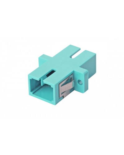 Оптический адаптер OM3, симплекс SC, с фланцами, бирюзовый Eurolan (36A-30-SC-02AQ) в Северске Проходные адаптеры и розетки оптические Pintop.ru