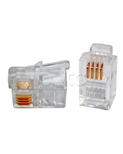 Разъем телефонный Hyperline PLUG-6P4C-P-C2 в Северске Коннекторы и разъемы Pintop.ru