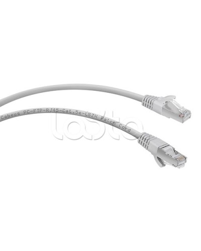Патч-корд FTP, категория 5e, 0.3 м, LSZH, экранированный, серый Cabeus PC-FTP-RJ45-Cat.5e-0.3m-LSZH в Северске Патчкорды (медные) Pintop.ru
