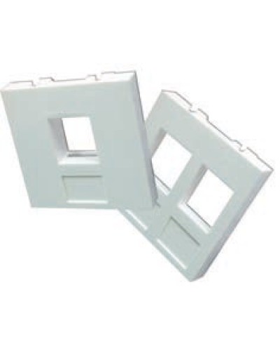 Вставка 45x45 на 2 кейстоуна, со шторками, маркировкой и иконками, белая LANMASTER LAN-SIP-24М-WH в Северске Аксессуары для кабель-канала Pintop.ru