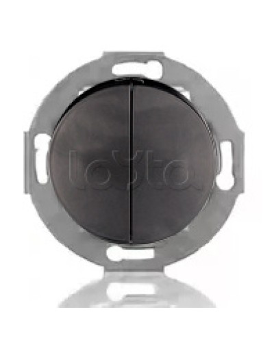 Выключатель двухклавишный Экопласт (схема 5) 10 A, 250 B (черный ) Vintage в Северске Розетки компьютерные и телефонные Pintop.ru