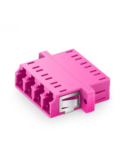 Оптический адаптер OM4, квадро LC, с фланцами, пурпурный Eurolan (36A-40-4L-02MG) в Северске Проходные адаптеры и розетки оптические Pintop.ru