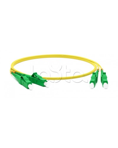 Патч-корд волоконно-оптический одномодовый SM 9/125 (OS2), LC/APC-LC/APC, duplex, LSZH, 1 м Hyperline FC-D2-9-LC/AR-LC/AR-H-1M-LSZH-YL в Северске Патч-корды оптические Pintop.ru