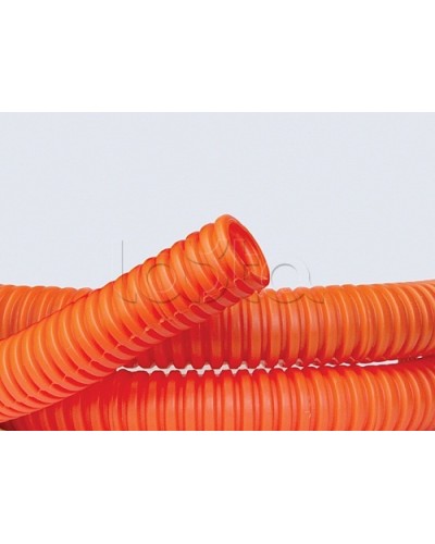 Труба ПНД гибкая гофр. д.20мм, лёгкая без протяжки, 100м, цвет оранжевый DKC 70920 в Северске Труба гофрированная Pintop.ru