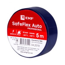 Изолента ПВХ 15мм 5м синий серии SafeFlex Auto EKF (plc-iz-sfau-s)