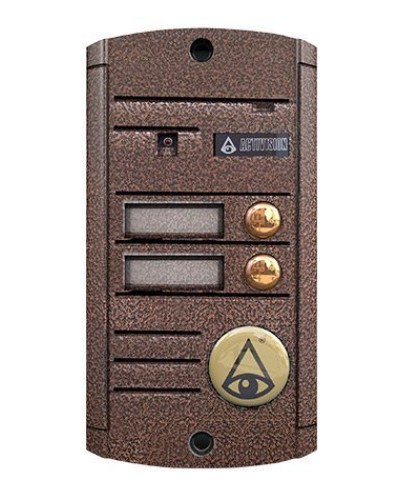 Видеопанель вызывная накладная цветная на 2 абонента Activision AVP-452 (PAL, медь) в Северске Вызывные видеопанели малоабонентные Pintop.ru