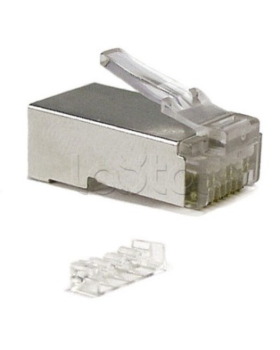 Коннектор RJ-45 под витую пару, категория 6 (50 µ/ 50 микродюймов), экранированный, универсальный (для одножильного и многожильного кабеля), со вставкой Cabeus 8P8C-SH-C6-TWP в Северске Коннекторы и разъемы Pintop.ru