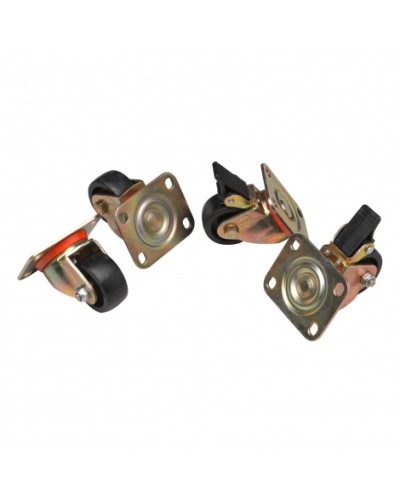 Комплект роликов, 2 шт с тормозом, 2 обычных, нагрузка 150 кг на ролик Datarex DR-460000 в Северске Ролики для шкафов и стоек Pintop.ru