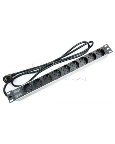 Блок на 9 розеток EU горизонтальный для 19 шкафов Cabeus (PDU-9P-2EU) в Северске Блоки розеток Pintop.ru
