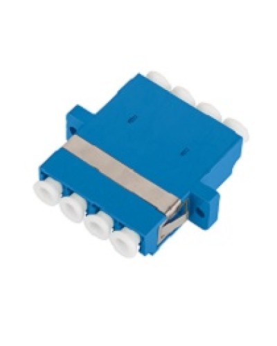 Адаптер NIKOMAX волоконно-оптический, соединительный, одномодовый, стандарта OS2, LC/UPC-LC/UPC, квадро, пластиковый, без шторки, с фланцами, синий, уп-ка 2шт. в Северске Проходные адаптеры и розетки оптические Pintop.ru