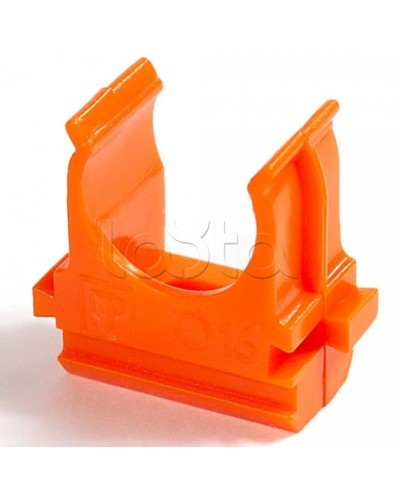 Крепёж-клипса для труб АБС-пластик оранжевая д32 в малой упаковке (10шт/500шт уп/кор) Промрукав (PR13.0115) в Северске Держатели, клипсы, скобы Pintop.ru