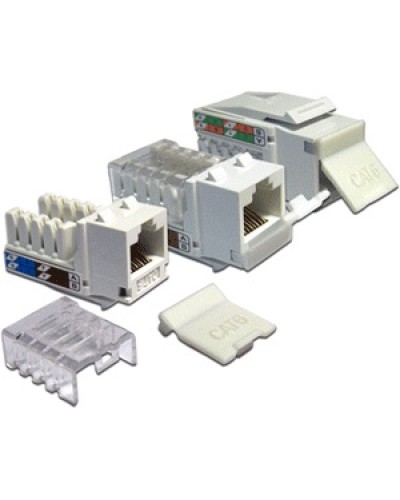Модуль Keystone, RJ45, кат.6, UTP, 90 градусов, со встроенной шторкой, белый LANMASTER (LAN-OK45U6/90P-WH) в Северске Коннекторы Pintop.ru