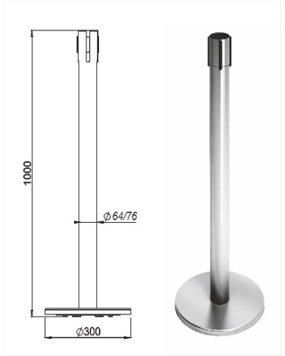 Стойка ограждения передвижная с ремнем Oxgard Стойка ограждения передвижная с ремнем (5 метров красный) (ВЗР2387.06) в Северске Ограждения Pintop.ru