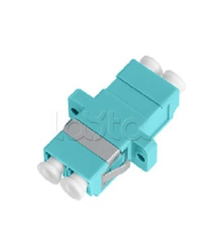 Адаптер NIKOMAX волоконно-оптический, соединительный, многомодовый, стандарта OM3, LC/UPC-LC/UPC, двойной, пластиковый, без шторки, с фланцами, аква, уп-ка 2шт. NIKOMAX (NMF-OA2M3-FN-LCU-LCU-AQ-2) в Северске Проходные адаптеры и розетки оптические Pint