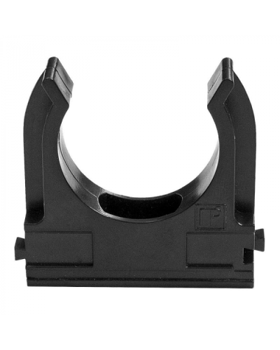 Держатель Экопласт (клипса) для труб D25мм (черный) в Северске Аксессуары для кабель-канала Pintop.ru