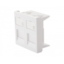 Адаптер 45 × 45 мм для 2 модулей Keystone, белый Eurolan (16H-45-03WT)