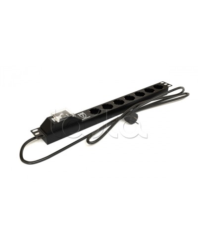 Блок розеток горизонтальный черн Hyperline (SHE19-7SH-BF-2.5EU) в Северске Блоки розеток Pintop.ru