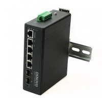 Промышленный управляемый (L2+) PoE коммутатор Gigabit Ethernet на 6 портов OSNOVO SW-80402-IL(port 90W,360W)