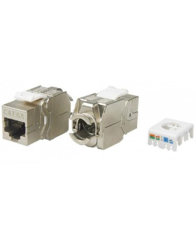 Вставка Keystone Jack RJ-45(8P8C) Hyperline KJ8-8P8C-C6A-180-TLS-SH-F-WH в Северске Модули Keystone Pintop.ru