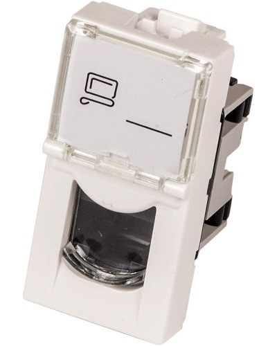 Вставка Mosaic 22.5x45, RJ-45 UTP, белая LANMASTER (LAN-SIP-22U5E-WH) в Северске Коннекторы и разъемы Pintop.ru