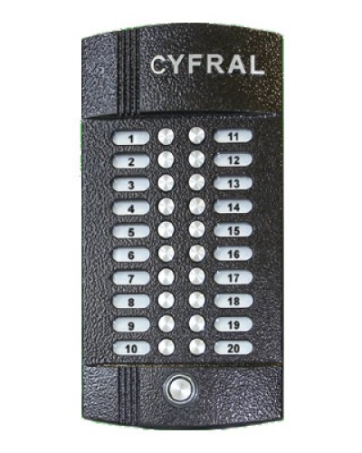 Блок вызова аудиодомофона на 20 абонентов Цифрал M-20M/T в Северске Блоки вызова многоабонентные Pintop.ru