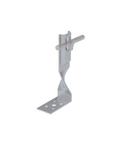 Угловой держатель зажимной скрученный для прутка Ø 5-8 мм H140 мм CU КМ-Профиль (UDZS-H140-D5-8 CU) в Северске Монтажные материалы Pintop.ru