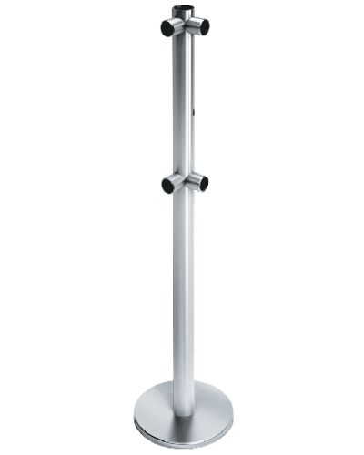 Стойка ограждения с отверстием под фиксатор L-образная, 2 муфты слева передвижная Oxgard ВЗР2442.09.22 в Северске Ограждения Pintop.ru